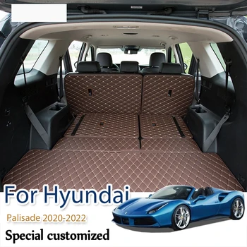 Аксессуары для Hyundai Palisade 2020-2022 Автомобильные коврики в багажник, накладка для защиты грузового салона от загрязнений, ковровое покрытие