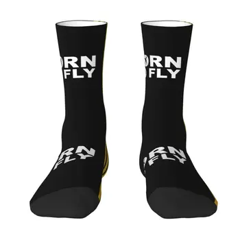 Милые носки Born To Fly Captain Stripes Flight Pilot, женские мужские теплые носки с 3D-принтом, Баскетбольные спортивные носки с самолетом-авиатором