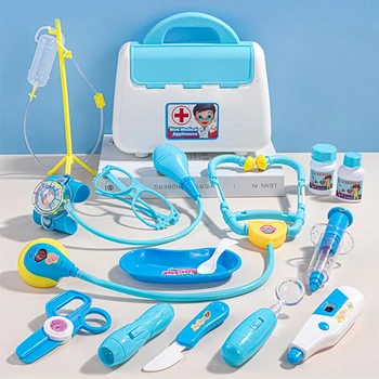 Детский игрушечный костюм доктора-симулятора, Аптечка, набор инструментов, Девочка, медсестра, Мальчик, Стетоскоп, игрушка для инъекций, Ролевые игры, Игровой домик