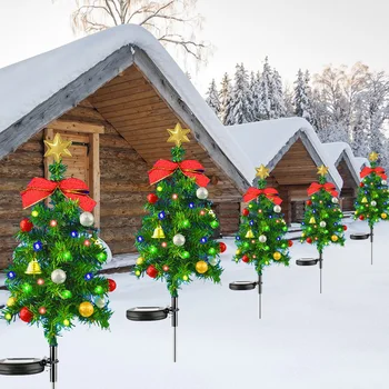 Новая солнечная Рождественская елка, Уличная водонепроницаемая умная светочувствительная лампа для газона, садовый пейзаж, Декоративные напольные светильники