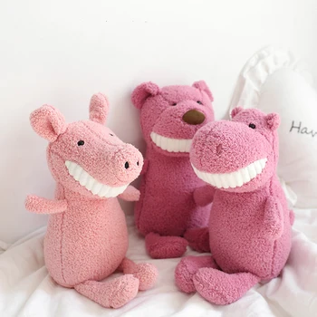 40-сантиметровые игрушки с улыбкой Единорога, Милая мультяшная свинья с большими зубами, Плюшевая игрушка, Чучело животного, Мягкие куклы для сна