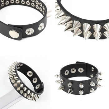 Черный браслет-манжета, Пояс, Браслет, Кожаные браслеты, браслет в стиле панк-рок