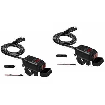2 комплекта зарядных устройств для мотоциклов, водонепроницаемый USB-адаптер для мобильного телефона для мотоцикла, ABS Fast