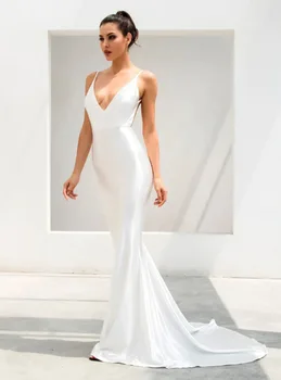 Женское роскошное белое вечернее платье Лето 2023, платье подружки невесты на бретельках, банкетное высококачественное роскошное элегантное свадебное платье для гостей