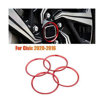 4шт Ступицы, кольца, Центральные колпачки колес, отделка для Honda Civic 2020-2016, Украшение Центральной крышки дисков из алюминиевого сплава