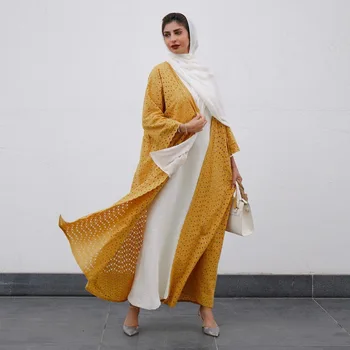 Джеллаба Марокканская Женщина Хиджаб Кимоно Абайя Платье Комплект из 3 предметов Полный Хлопок Дышащая Турция Исламская Одежда Дубай 2023