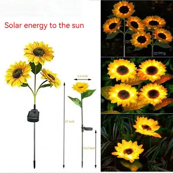 Светодиодные солнечные Фонари Sunflower Lights Ip65 Водонепроницаемая Наружная Ландшафтная лампа для внутреннего двора/виллы/сада