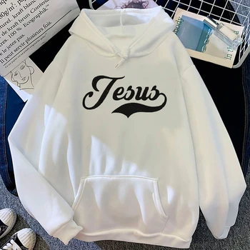 Толстовки Jesus, женский винтажный топ с длинным рукавом, свитер с капюшоном из японского аниме, женская графическая одежда