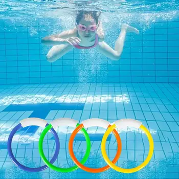 4 кольца для подводного плавания Детские Водные игрушки, Играющие в Тонущий Летний бассейн