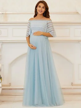 Элегантные роскошные платья для беременных из тюля для женщин, сексуальный топ с открытыми плечами, фото для фотосъемки, бальное платье для выпускного вечера, Vestido Cont Tul