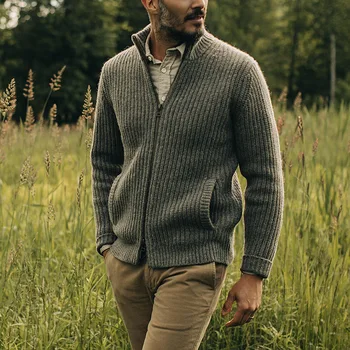 Мужской свитер, кардиган, осенне-зимний новый мужской повседневный свитер большого размера в стиле ретро