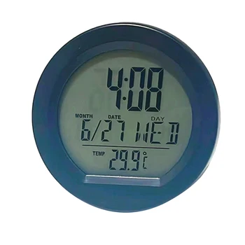 Автомобильный измеритель напряжения со светодиодной подсветкой 12 В, оснащенный ЖК-цифровыми часами-термометром, показывающим точную температуру в автомобиле