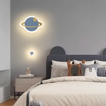 Настенный светильник для детской комнаты Для мальчиков и девочек Настенный светильник Cloud Nordic Creative Lovely Crown Прикроватная тумбочка для спальни Planet Decora Настенное бра