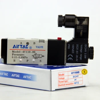Электромагнитный клапан серии AirTAC 4V11006A 4V11006B 4V11006C 4V11006E 4V11006F 4V100 (5/2-ходовой, 5/3-ходовой)