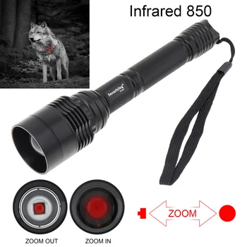 SecurityIng C11 850-нм ИК-фонарик с масштабируемым инфракрасным светодиодным тактическим фонариком для охоты / наблюдения с инфракрасным снаряжением